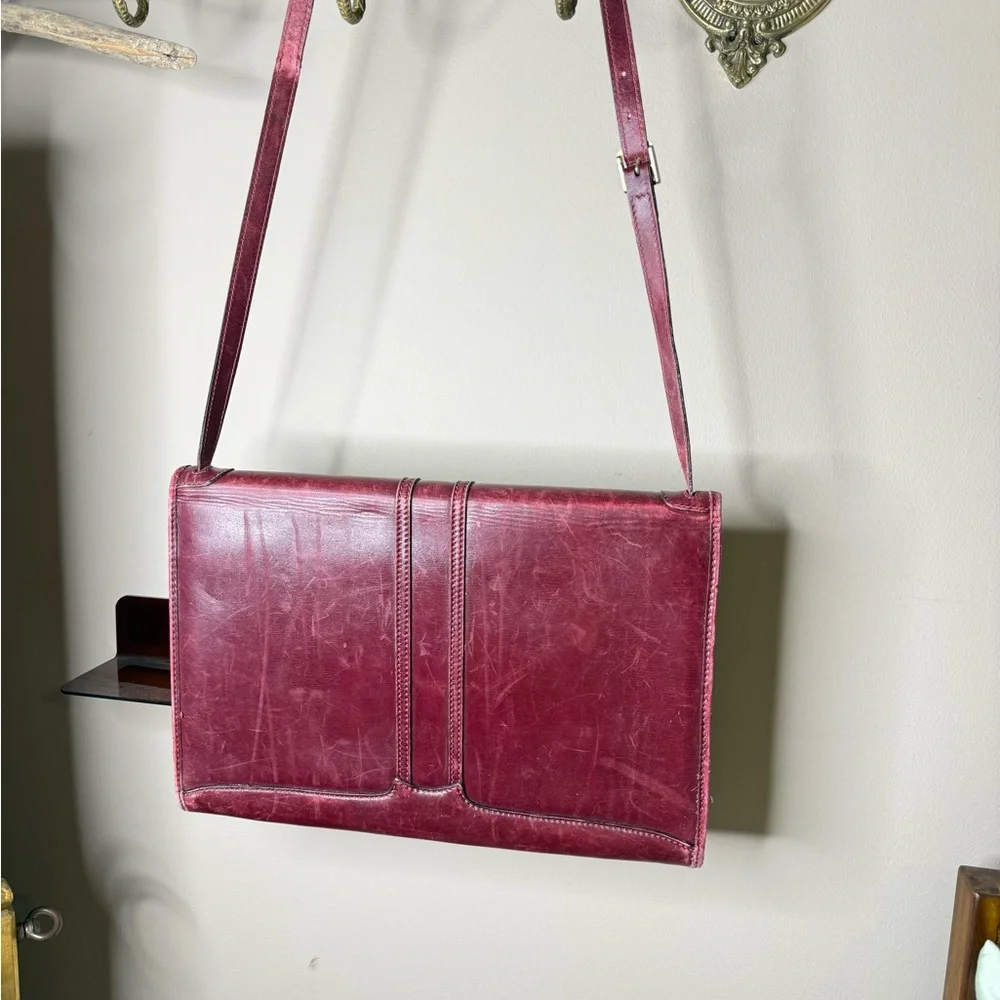 Vintage Gucci Oxblood Laptop Paperwork Satchel Bag